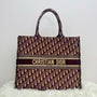 CHRISTIAN DIOR Red Oblique Canvas Book Tote Bag