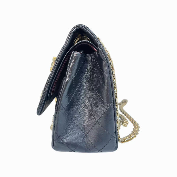 Chanel Black Quilted Leather Lucky Charms Classic Bag
