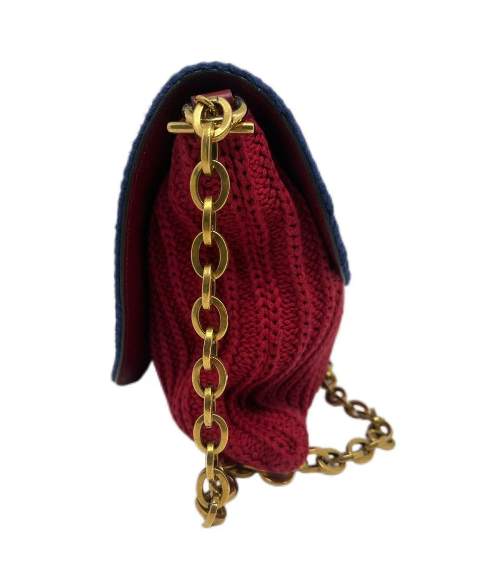 GUCCI Horsebit 1955 Crochet And Knit Cross-Body Bag