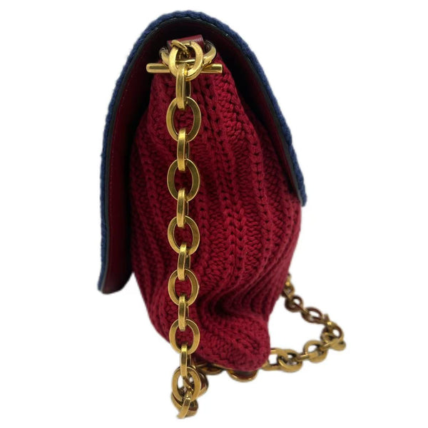 GUCCI Horsebit 1955 Crochet And Knit Cross-Body Bag