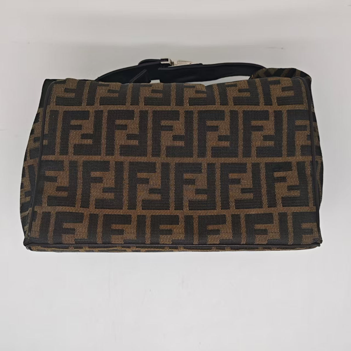 Fendi Zucca Canvas Hand Bag Brown Black