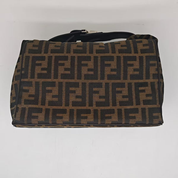 Fendi Zucca Canvas Hand Bag Brown Black