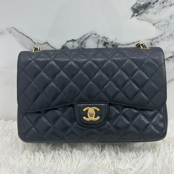 Chanel Double Flap Jumbo Black