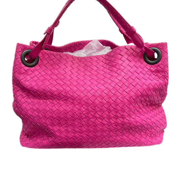 Bottega Veneta Pink Intrecciato Woven Nappa Leather Tote Bag