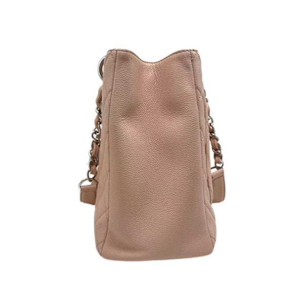 Chanel Light Pink Quilted Caviar Leather Grand Shopping Tote Bag