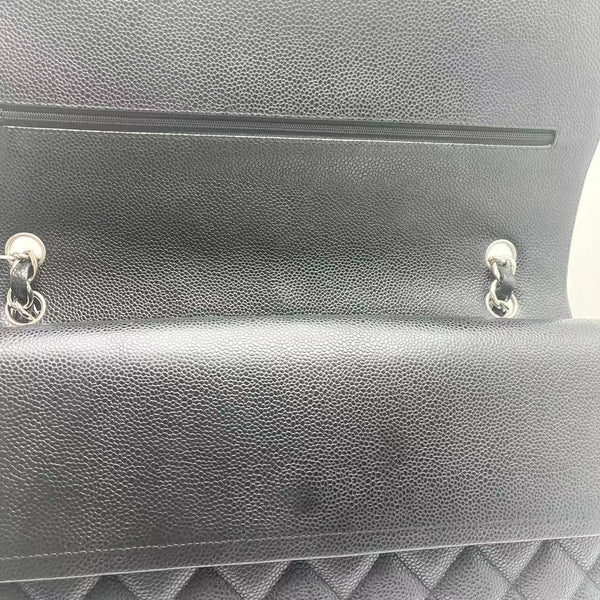 Black Leather Chanel Maxi Bag