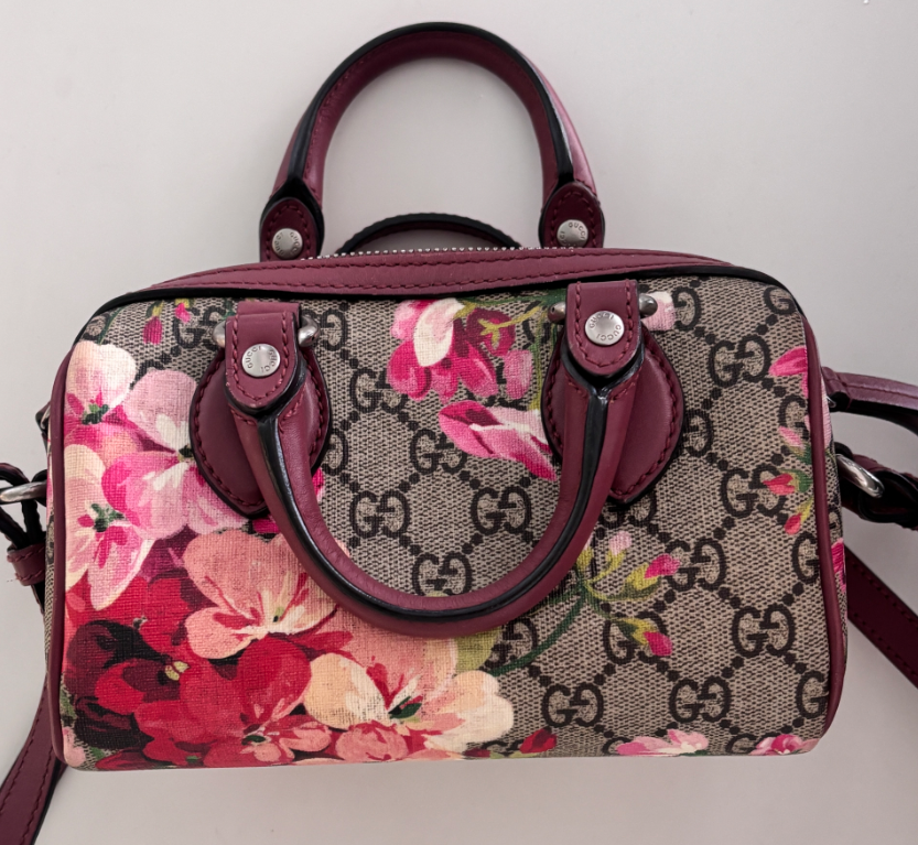 Gucci GG Supreme Blooms  Boston Bag