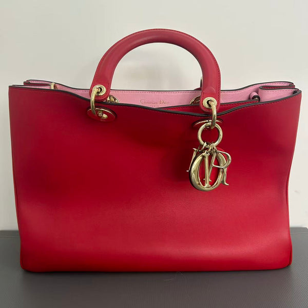 Christian Dior Leather Top Handle Bag