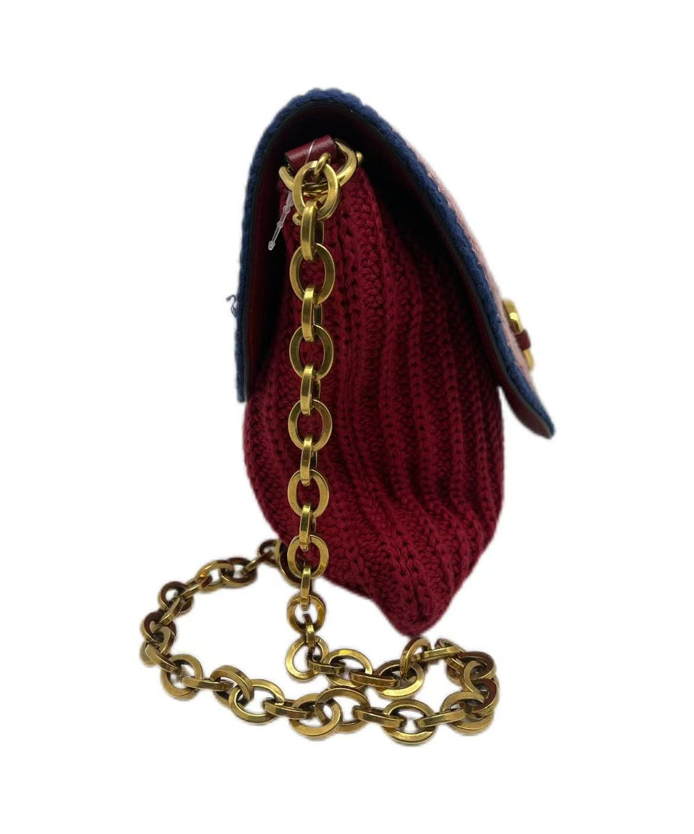 GUCCI Horsebit 1955 Crochet And Knit Cross-Body Bag