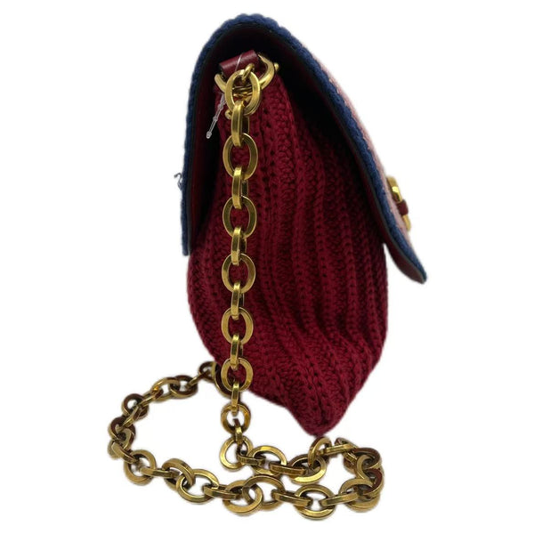 GUCCI Horsebit 1955 Crochet And Knit Cross-Body Bag