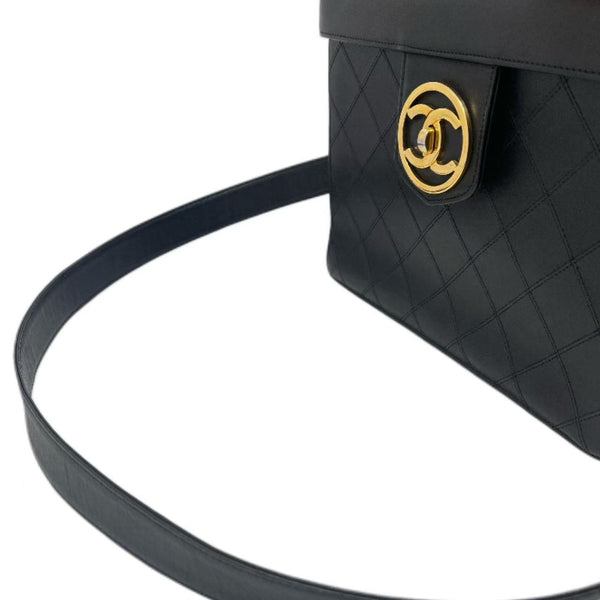Chanel Vintage Black CC Box Vanity Case Bag