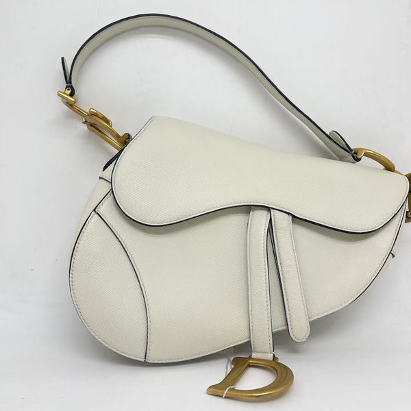 Christian Dior White Saddle