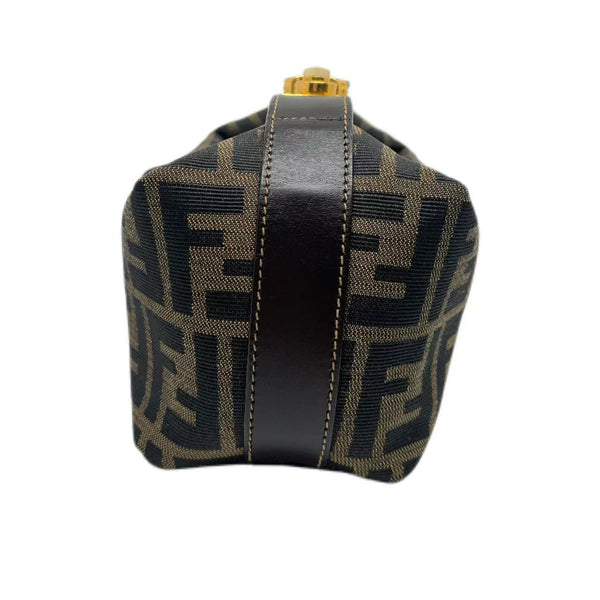 Fendi Zucca Canvas Vanity Cosmetic Pouch Brown Black