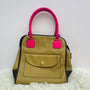 Loewe Vintage Golden Brown Handbag With Hot Pink Strap