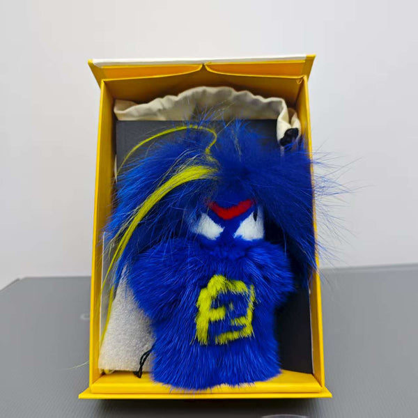 Fendi Bug Kun Charm Keychain Blue