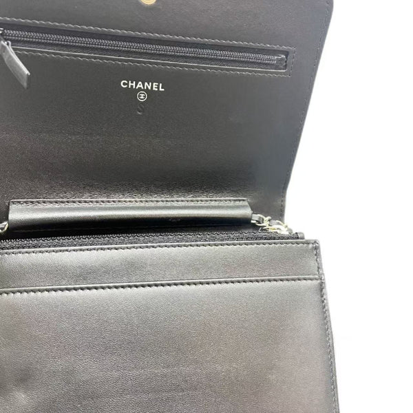 Chanel Classic Wallet On Chain Black Pastel Leather