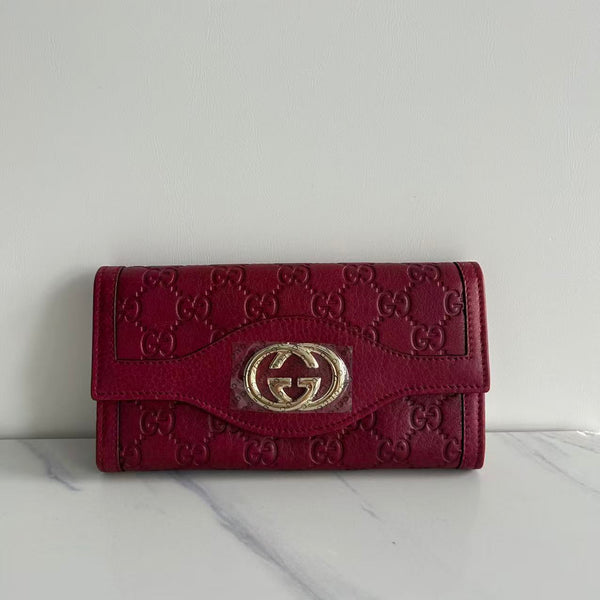 Gucci wallet GG leather red