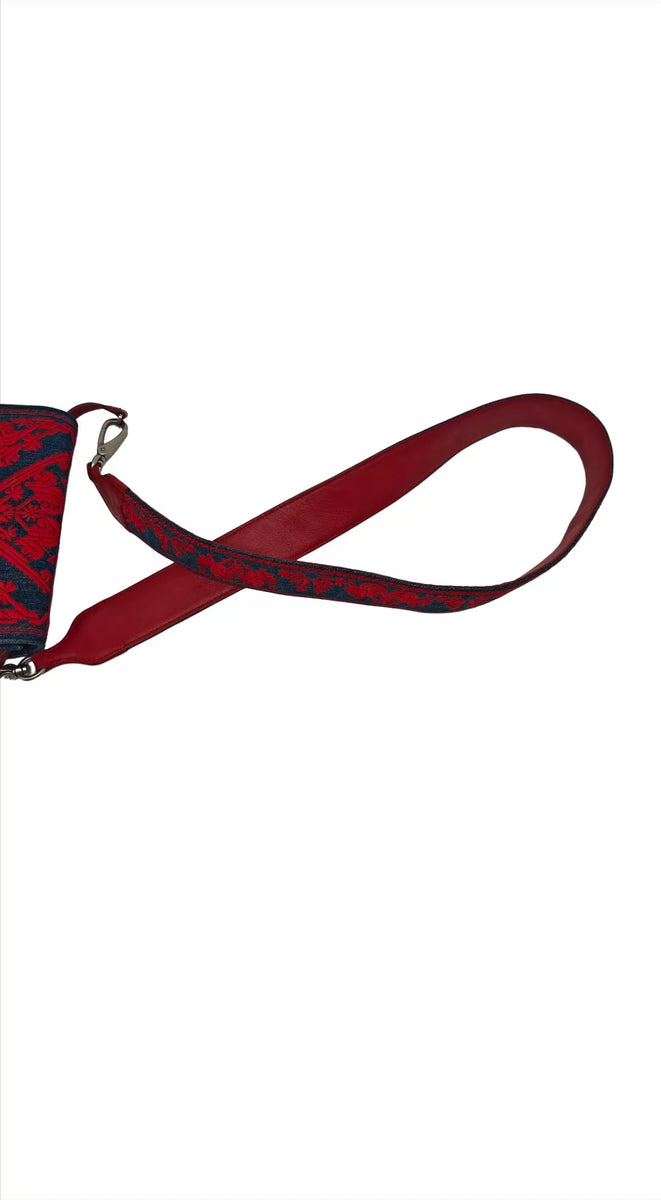 Miu Miu Canvas Long Wallet with Silver Buckle