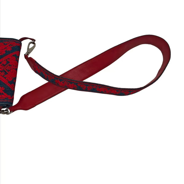 Miu Miu Canvas Long Wallet with Silver Buckle