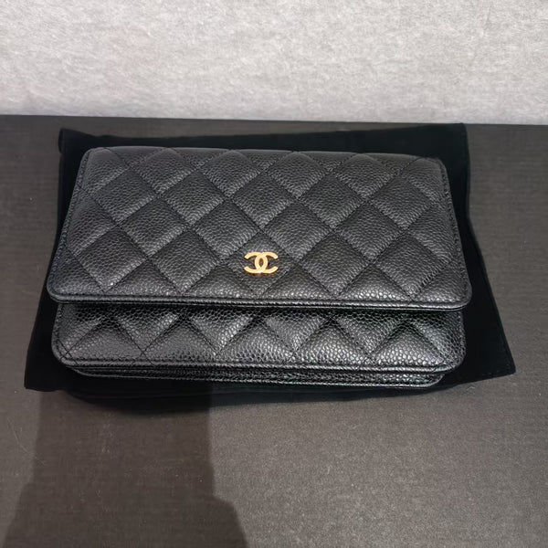 Chanel WOC leather black crossbody bag