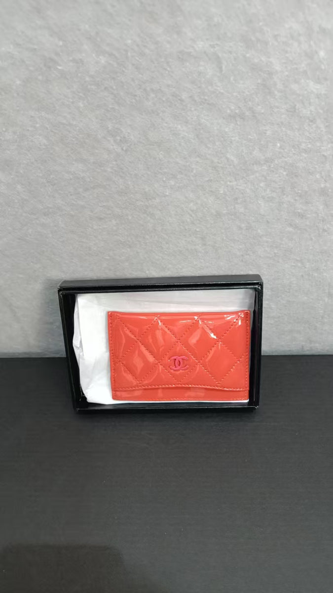 Chanel Coral Quilted Patent