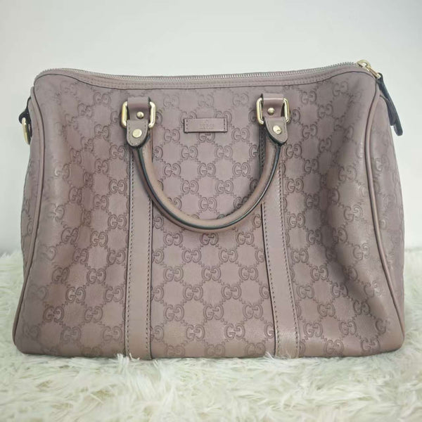 Gucci Brown Leather Medium Boston Bag
