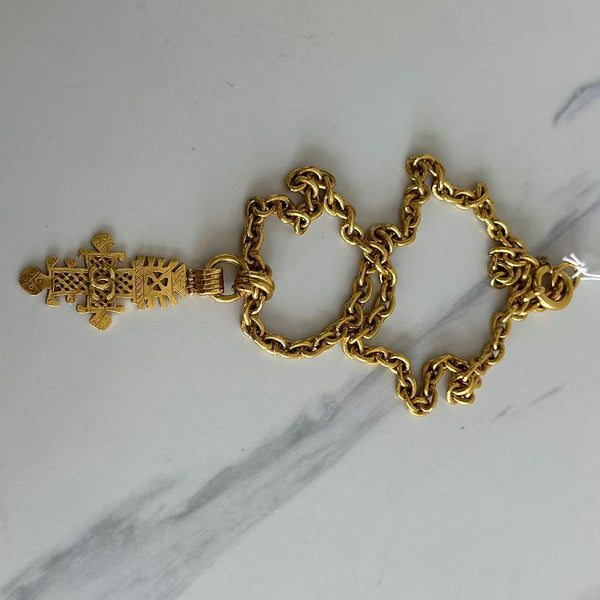 Chanel Vintage Coco Mark Necklace Gold