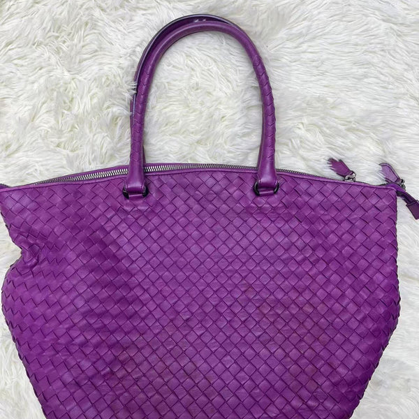 Bottega Veneta Purple Intrecciato Leather Medium Garda Tote