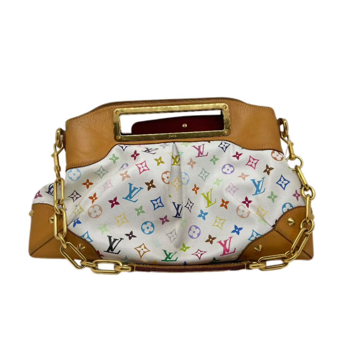 Louis Vuitton White Monogram Multicolor Canvas Judy GM Bag