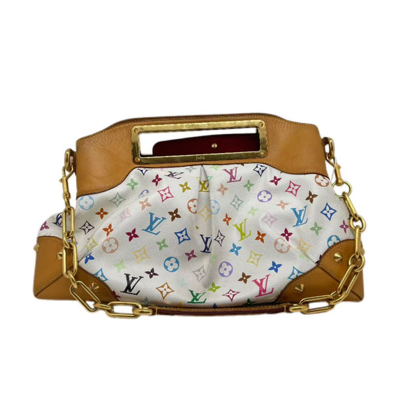 Louis Vuitton White Monogram Multicolor Canvas Judy GM Bag