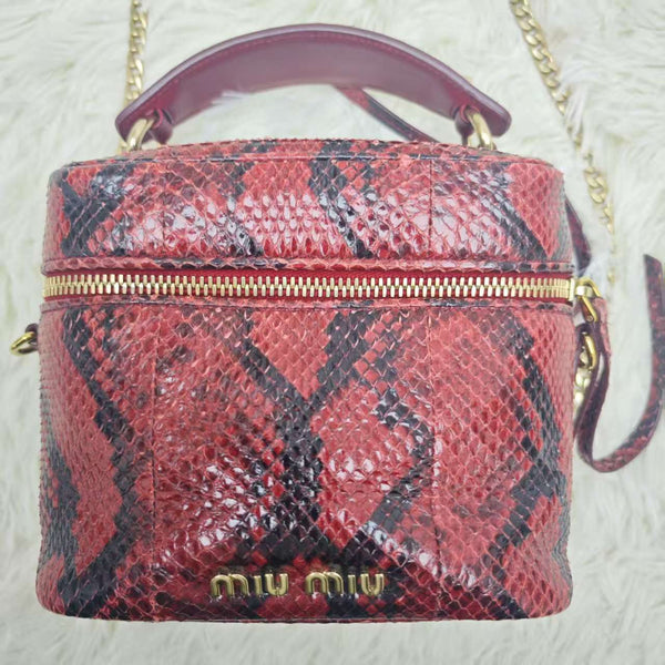 Red Miumiu Python Leather Bag