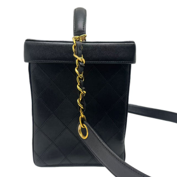 Chanel Vintage Black CC Box Vanity Case Bag