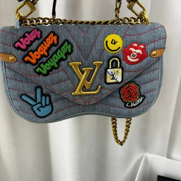 LOUIS VUITTON Denim New Wave Chain MM Blue