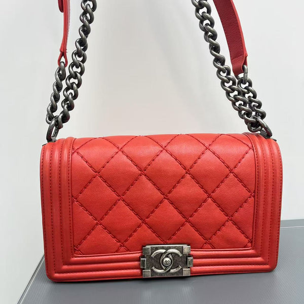 Red Chanel Leboy Bag