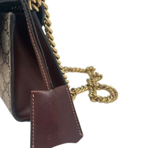 Gucci Brown/Black GG Supreme Canvas and Leather Small Padlock Shoulder Bag
