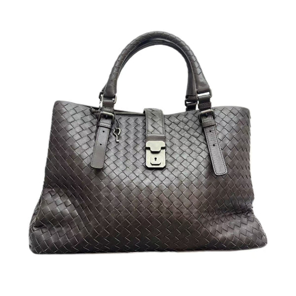 Bottega Veneta Grey Intrecciato Leather Medium Roma Tote