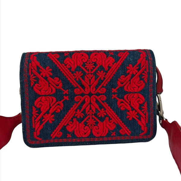 Miu Miu Canvas Long Wallet with Silver Buckle