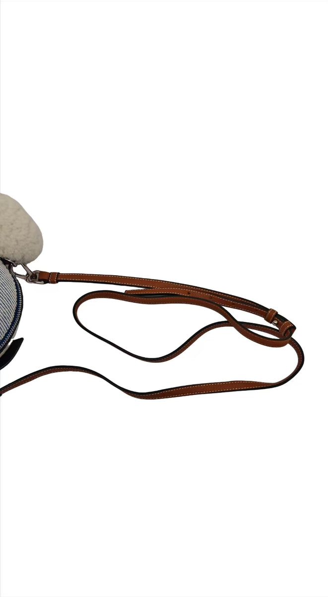 Loewe Bunny Mini Shoulder Bag Brown White Blue