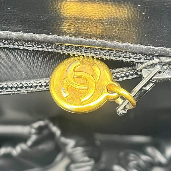 Chanel Vintage Black CC Box Vanity Case Bag