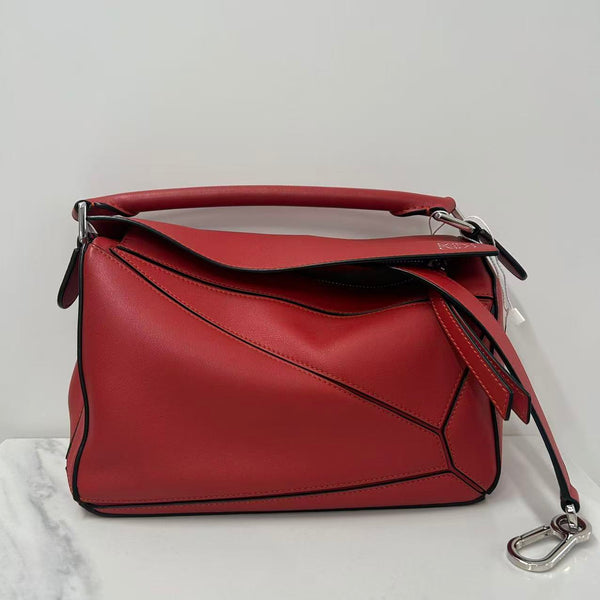 Loewe Calfskin Puzzle Bag Red