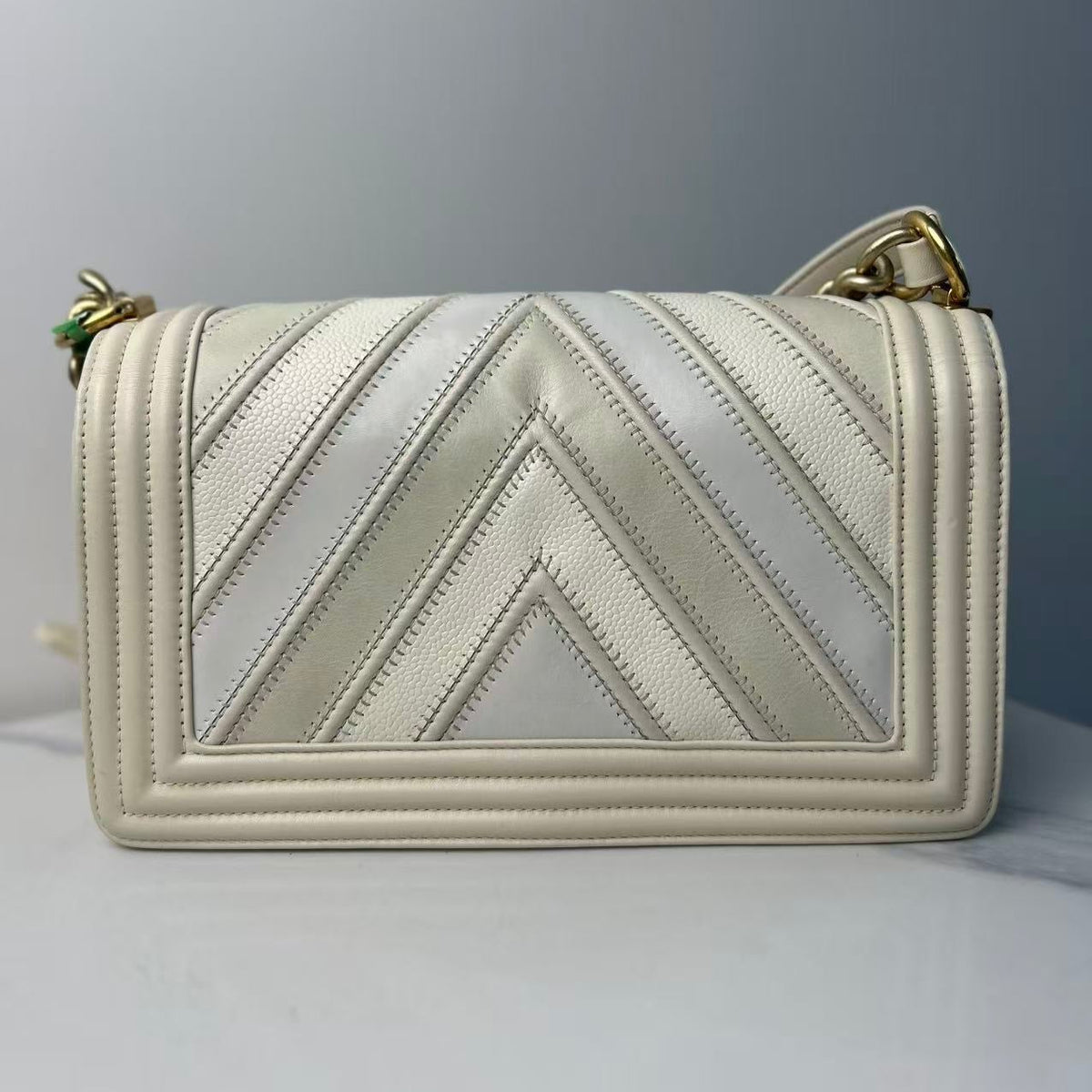 CHANEL 2016 Chevron Mix New Medium Boy Bag