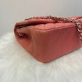 Chanel Classic Double Flap Bag Quilted Caviar Jumbo Orange