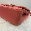 Chanel Classic Double Flap Bag Quilted Caviar Jumbo Orange