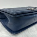 Chanel boybag medium flap navy blue bag