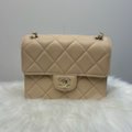 Chanel Dark Beige Lambskin Gold Hardware Bag