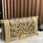 Chanel Boy Flap Bag Braided Metallic Lambskin Old Medium