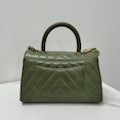 Coco handle leather handbag Chanel Green in Leather