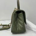 Coco handle leather handbag Chanel Green in Leather