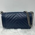 Chanel boybag medium flap navy blue bag