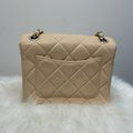 Chanel Dark Beige Lambskin Gold Hardware Bag
